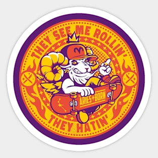 Aries They See Me Rolling They Hatin Sticker